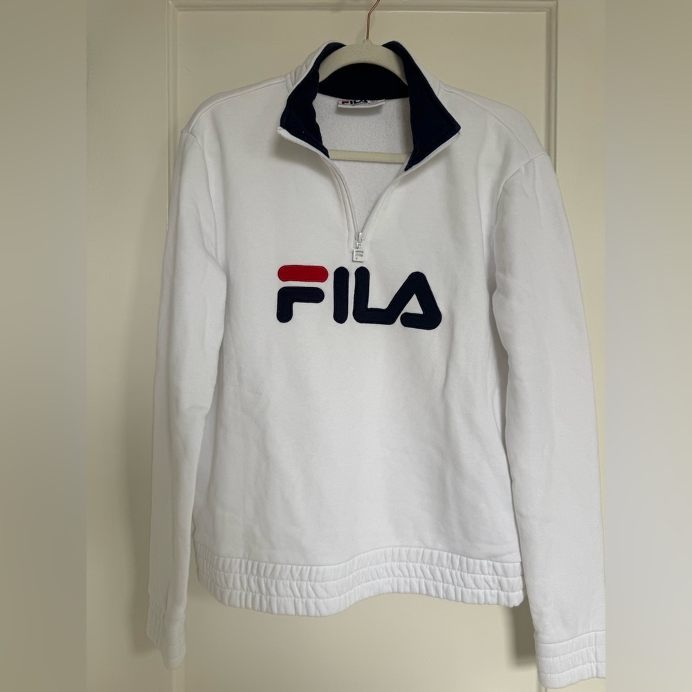 FILA Women's White Quarter Zip Sweatshirt